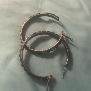 RELISTED! Black Diamond Cut Shiny Hoop Earrings